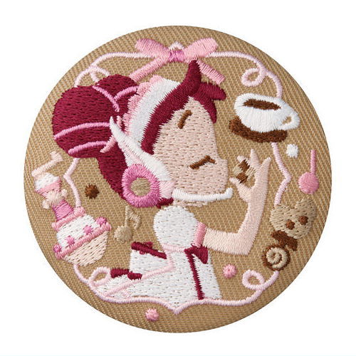 おジャ魔女どれみ 刺繍缶バッジビスケット [9.春風どれみ(パティシエ服)]【ネコポス配送対応】【C】※お菓子は付属しません。缶バッジのみです。画像
