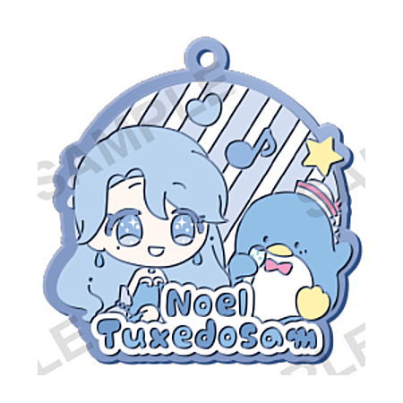 ぴちぴちピッチ×サンリオキャラクターズ カプセルラバーストラップArt [5.ノエル×タキシードサム]【ネコポス配送対応】【C】画像
