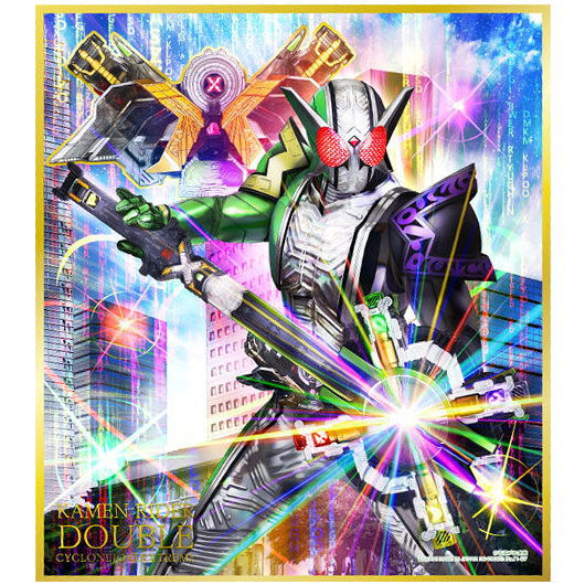 仮面ライダー 色紙ART セレクション Feat. 仮面ライダーW [7.仮面ライダーW サイクロンジョーカーエクストリーム (金色箔押し＆コールド箔仕様)]【ネコポス配送対応】【C】[sale221003]画像