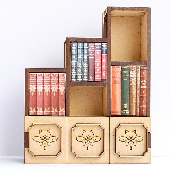 楽天市場 猫のミニチュア 本棚 ほんだにゃ 1 12スケール 完成品 ドールハウス M S ネコポス不可 C トイサンタ楽天市場店