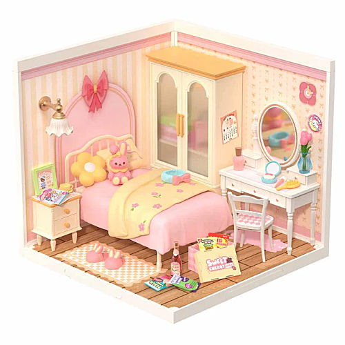 ROBOTIME ROLIFE DIY ミニチュアハウス スーパークリエイターシリーズ 【DW016：Lovely Pink Bedroom】※組立説明書(英語版) [m-s]【 ネコポス不可 】