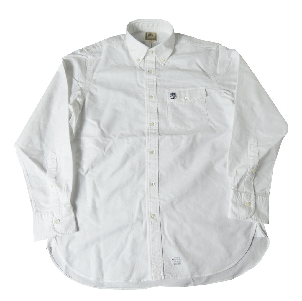 J.PRESS(ジェイプレス) ボタンダウンシャツ メンズ長袖Yシャツ オックスフォード オーバル  白いこと  L  XL