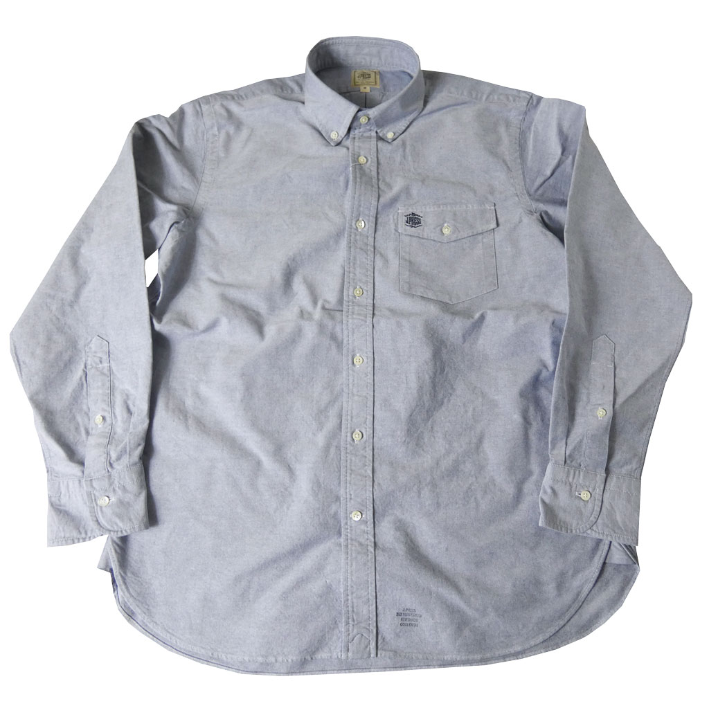J.PRESS(ジェイプレス) ボタンダウンシャツ メンズ長袖Yシャツ オックスフォード オーバル  青色   M  L  XL