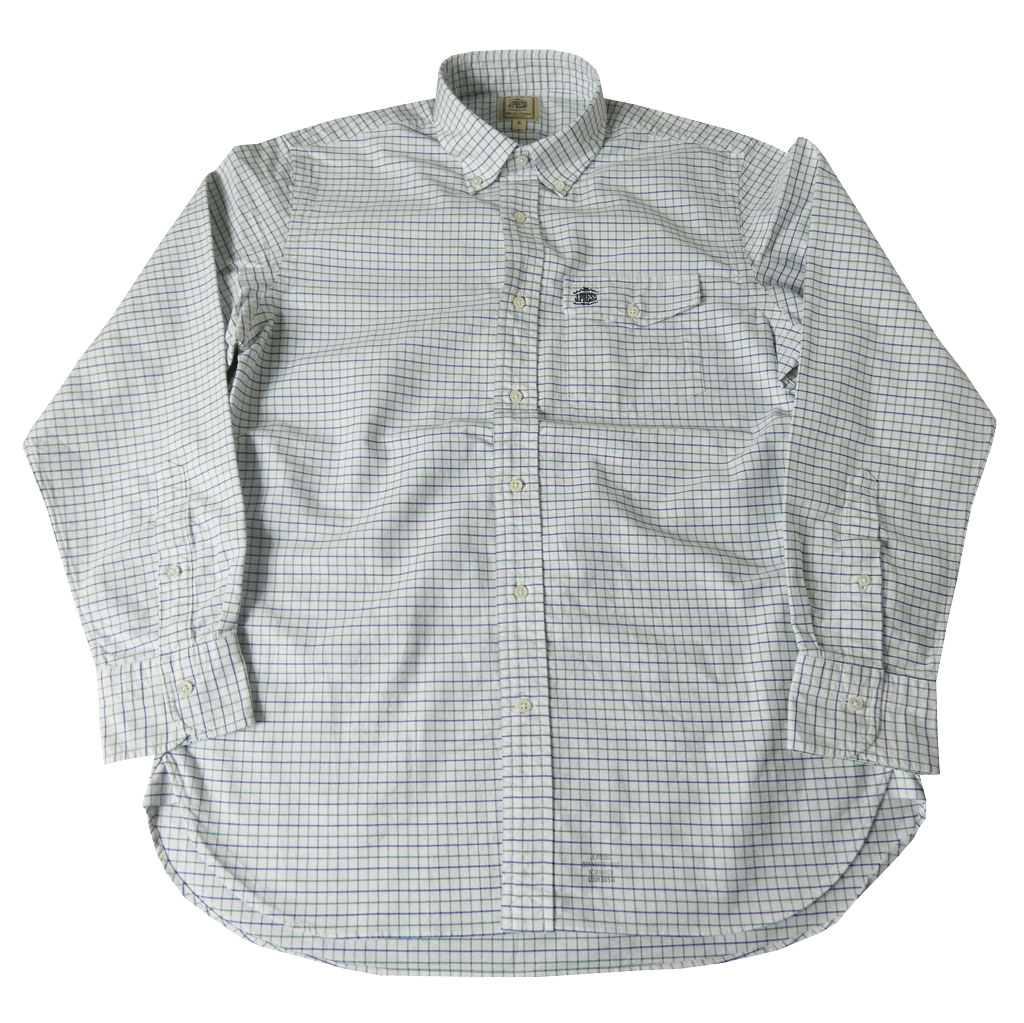 J.PRESS(ジェイプレス) ボタンダウンシャツ メンズ長袖Yシャツ オックスフォード オーバル  タッターソールチェック 緑×紺 1360    M  L  XL