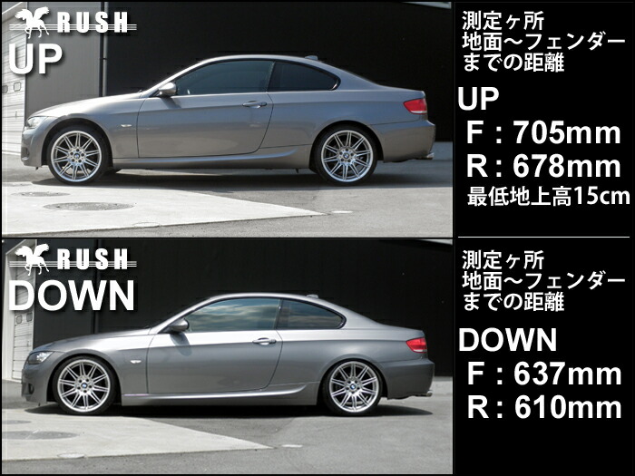 楽天市場 Rush 車高調 Bmw E92 3シリーズ クーペ 2wd 車高短 モデル フルタップ車高調 全長調整式車高調 減衰力調整付 Rush Damper Import Class 車高調通販 Transport 楽天市場店