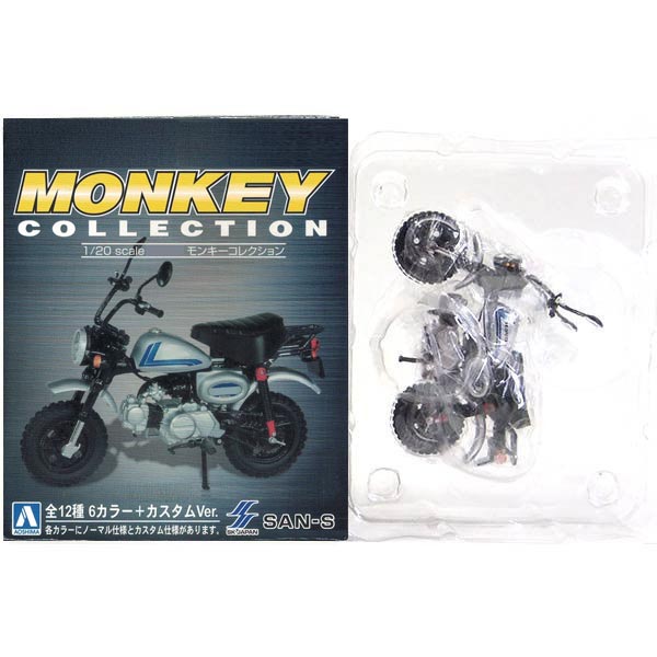 【6B】 サンエス 1/20 Honda モンキーコレクション モンキー CB750Fスペンサーカラーモデル カスタムVer バイク 原付 スクーター 原チャリ 単車 昭和おもいで ALWAYS3丁目の夕日 ミニチュア 半完成品 単品画像