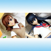 とある科学の超電磁砲 レールガン 御坂美琴＆佐天涙子フィギュア 制服 アニメ プライズ タイトー（全２種フルセット＋ポスターおまけ付き）【即納】【05P03Dec16】｜トレジャーマーケット