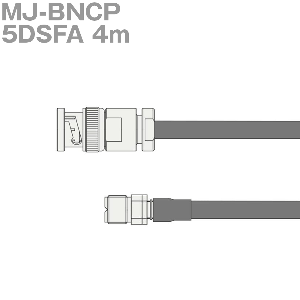 同軸ケーブル 5DSFA MJ-BNCP 4m (インピーダンス:50Ω) BNCP-5DSF MJ-5X使用 加工製作品 ツリービレッジ