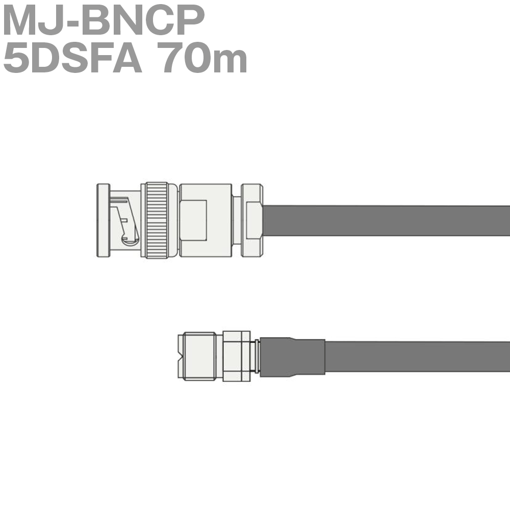 同軸ケーブル 5DSFA MJ-BNCP 70m (インピーダンス:50Ω) BNCP-5DSF MJ-5X使用 加工製作品 ツリービレッジ