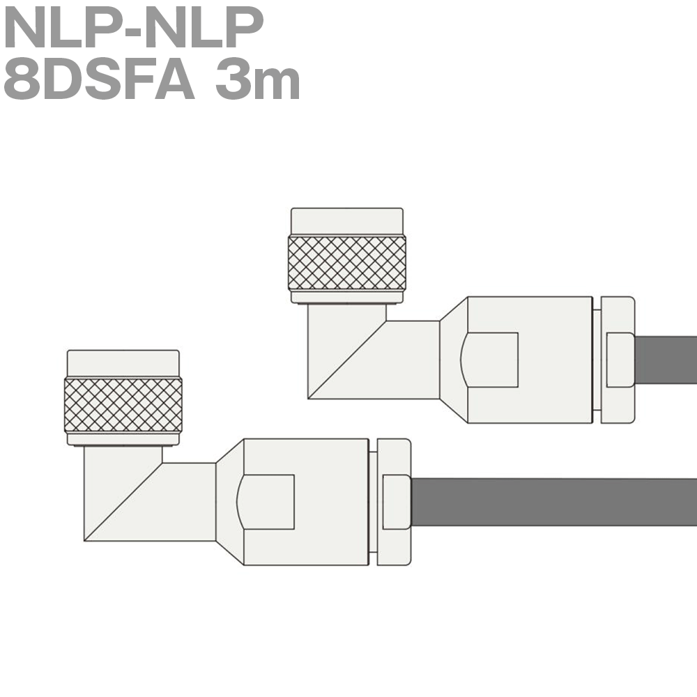 同軸ケーブル 8DSFA NLP-NLP 3m (インピーダンス:50Ω) N-LP-8DFB使用 加工製作品 ツリービレッジ
