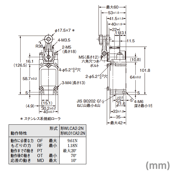 楽天市場 オムロン Omron Wlca2 2nle 2回路リミットスイッチ Wlシリーズ ローラ レバー形 Nn Angel Ham Shop Japan