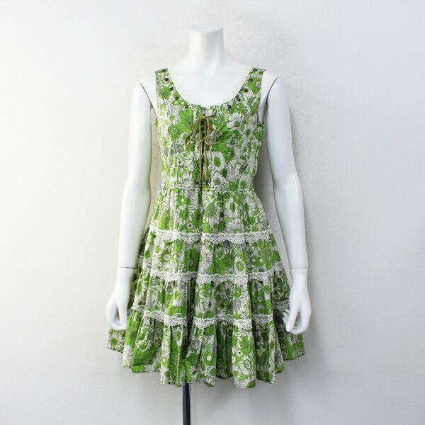 希少 Lois Crayon ロイスクレヨン Liberty リバティ Small Susanna ひまわリプリントワンピースm グリーン 中古 高価買取中 Andapt Com