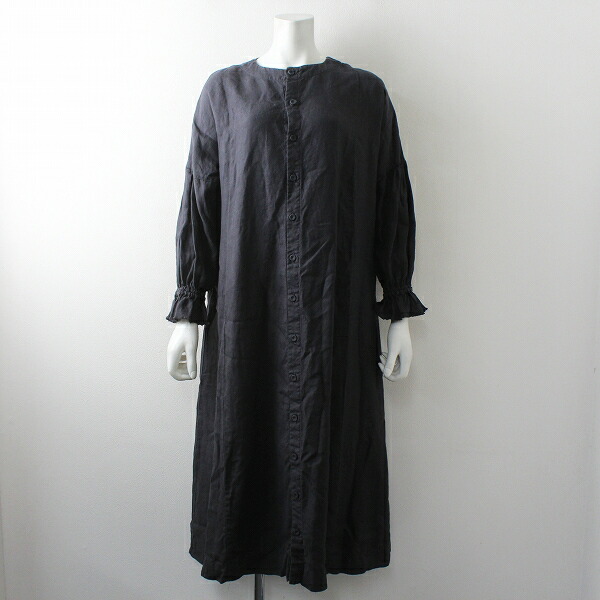 19aw Nest Robe ネスト衣装 リネンパフスリーブワンピース F 木炭 真只中古 高い買込み中 Loadedcafe Com