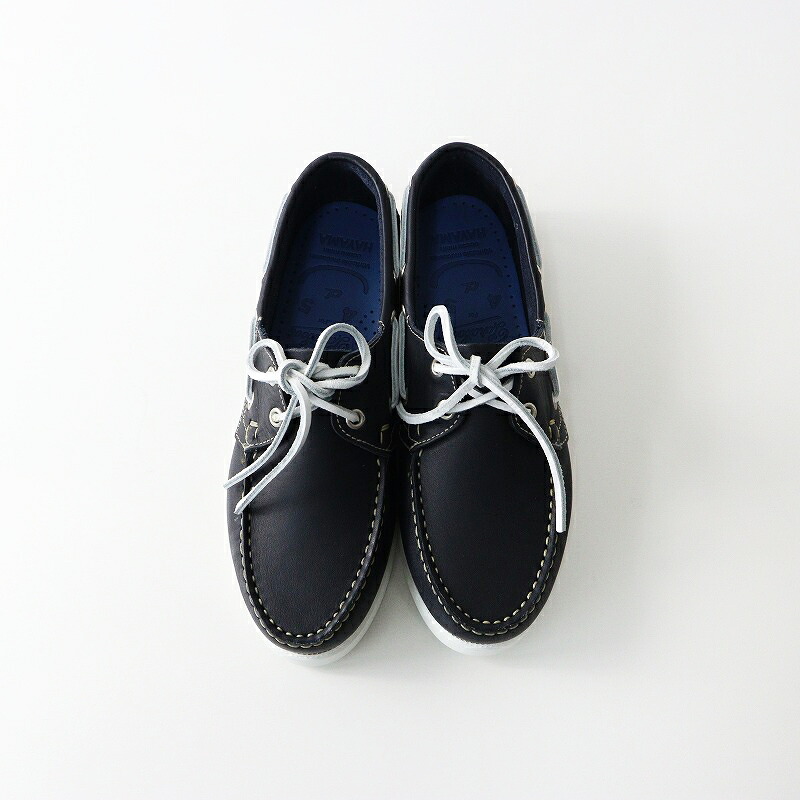 未使用 2023SS フォーティーファイブアール 45R×Paraboot レザーのデッキシューズ 02/ネイビー パラブーツ  【2400014317688】【中古】