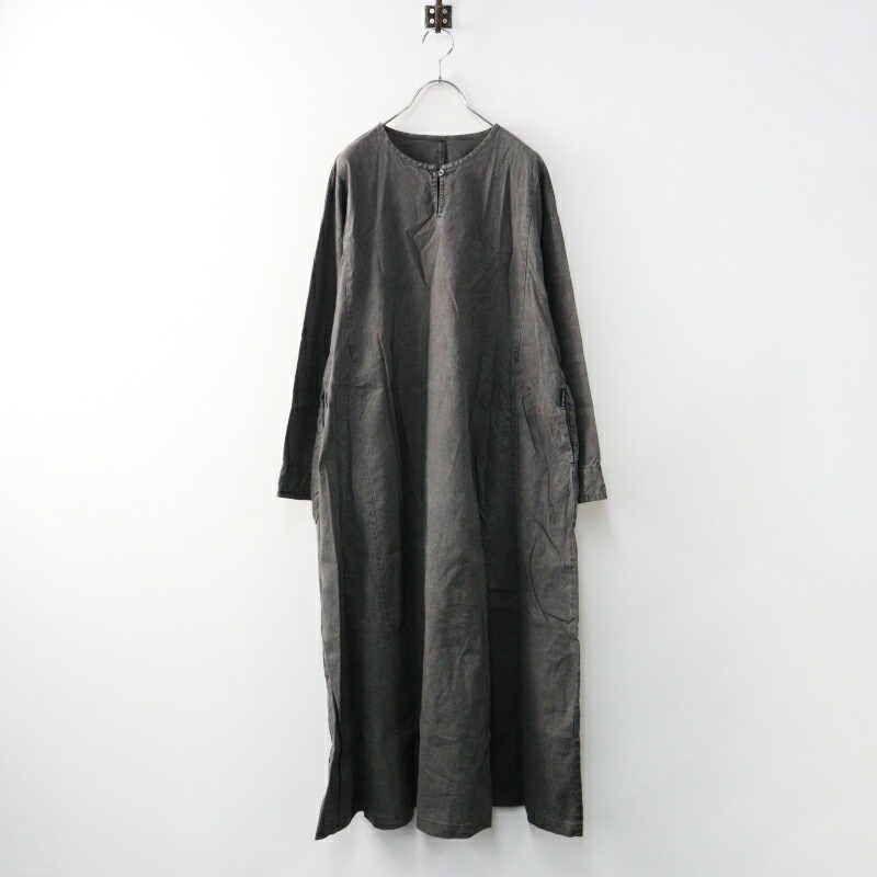 【期間限定価格】【サマーセール】人気アイテム ネストローブ nest Robe 【UpcycleLino】スキッパー 天然染めワンピース F 濃グレー/墨染め チュニック【2400014430479】【中古】｜ブランド古着 買取販売 TRESOR