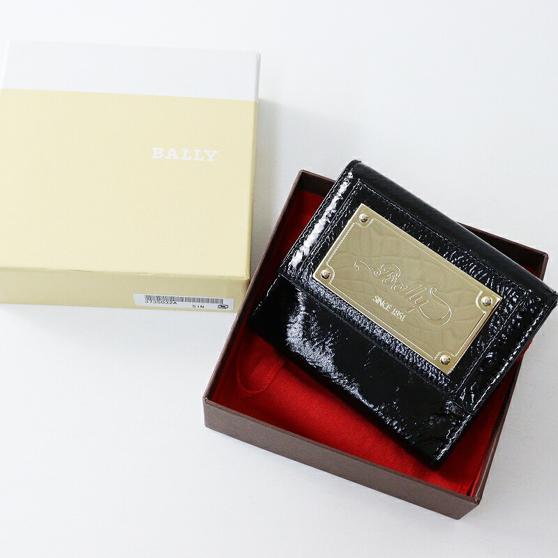 【期間限定価格】VINTAGE 保管品 バリー BALLY ゴールドプレート エナメルレザー ウォレット ブラック┃折り財布【2400014593778】【中古】|ブランド古着 買取販売 TRESOR