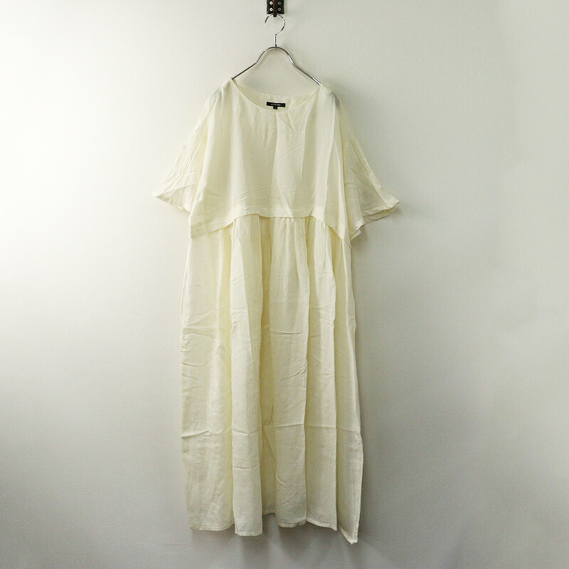 【期間限定価格】美品 定5.7万 2024SS パドカレ pas de calais テンセルラミーワンピース 36 アイボリー┃ワイドギャザードレス【2400014598070】【中古】｜ブランド古着 買取販売 TRESOR