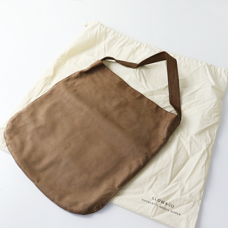 のろ臭い SLOW\u0026CO. レザーワンハンドルバッグ＼モカ トートバッグ ハンドバック【2400014778403】【中古】