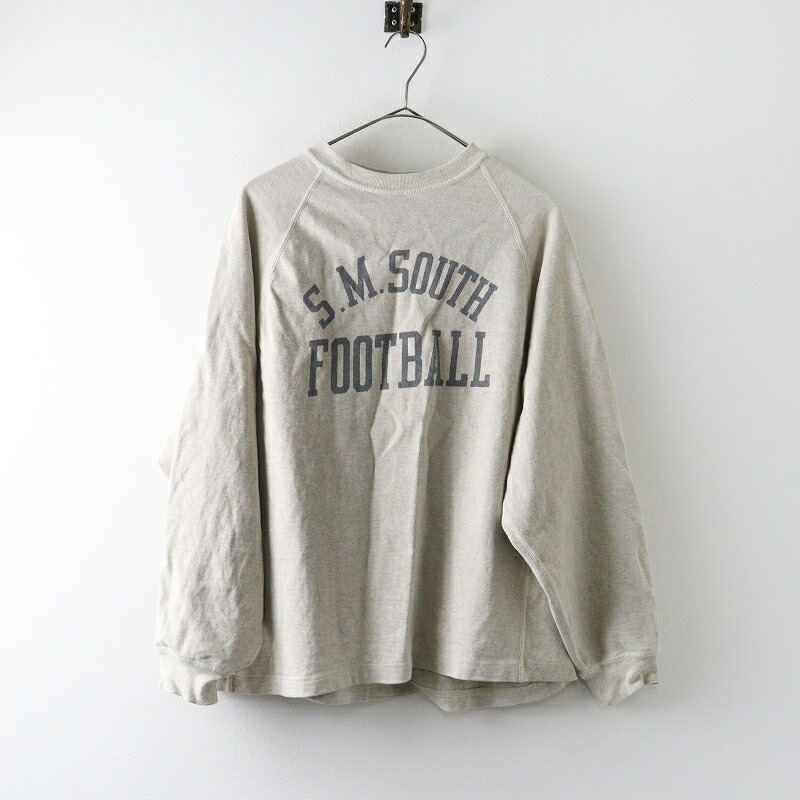 2025年 アパルトモン扱 レミ浮彫り REMI RELIEF FOOTBALL RAGLAN L/S プルオーバー M ベージュ┃薄っぺら汗水【2400014797855】【中古】