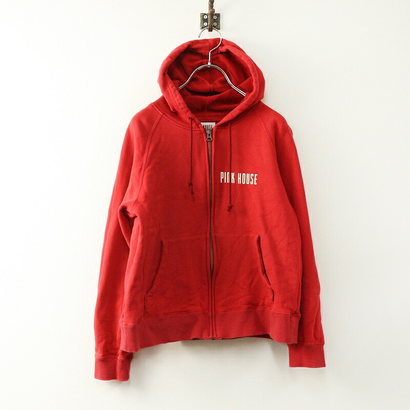 2024AW ピンクハウス PINK HOUSE ウィンターフォレストトリートプリントパーカー M｜赤いこと トップス ジップアップ【2400014830095】【中古】