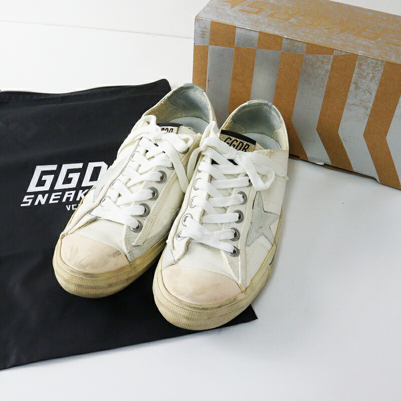 ゴールデングース GOLDEN GOOSE V-STAR USED産業 ローカットキャンバススニーカー 38/25糎┃シューズ【2400014602630】【中古】