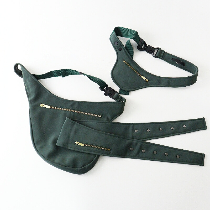 【継続期間制限事項通貨価値】美品 マメクロゴウチ Mame Kurogouchi Basket Motif Multi-Way Body Bag＼緑であること 上半身御徒面子 酉の方角合財袋【2400014847307】【中古】