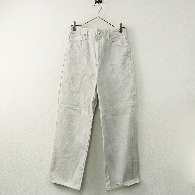 アッパーハイツ upper hights THE NIECE WHITE GLITTER  ホワイトグリッター ストレートデニムパンツ 26 ともし火薄墨色┃【2400014863949】【中古】