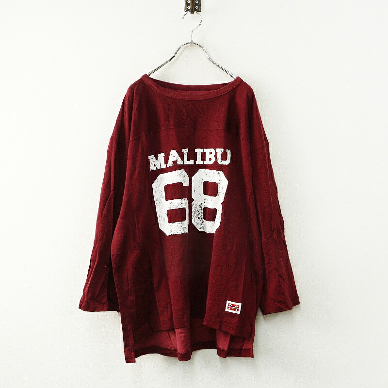 エーピーストゥディオ AP STUDIO 別注 athletic wear MASON 人絹蹴球プルオーバー∥ぶどう酒赤いこと系 カットソー【2400014879018】【中古】