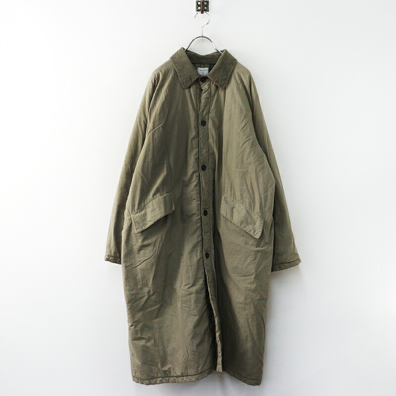 メゾンドソイルオム maison de soil HOMME 40S POPLIN QUILTED LINING REGULAR COLLAR COAT 2＼カーキ 厚地の外套 メンズ【2400014915570】【中古】