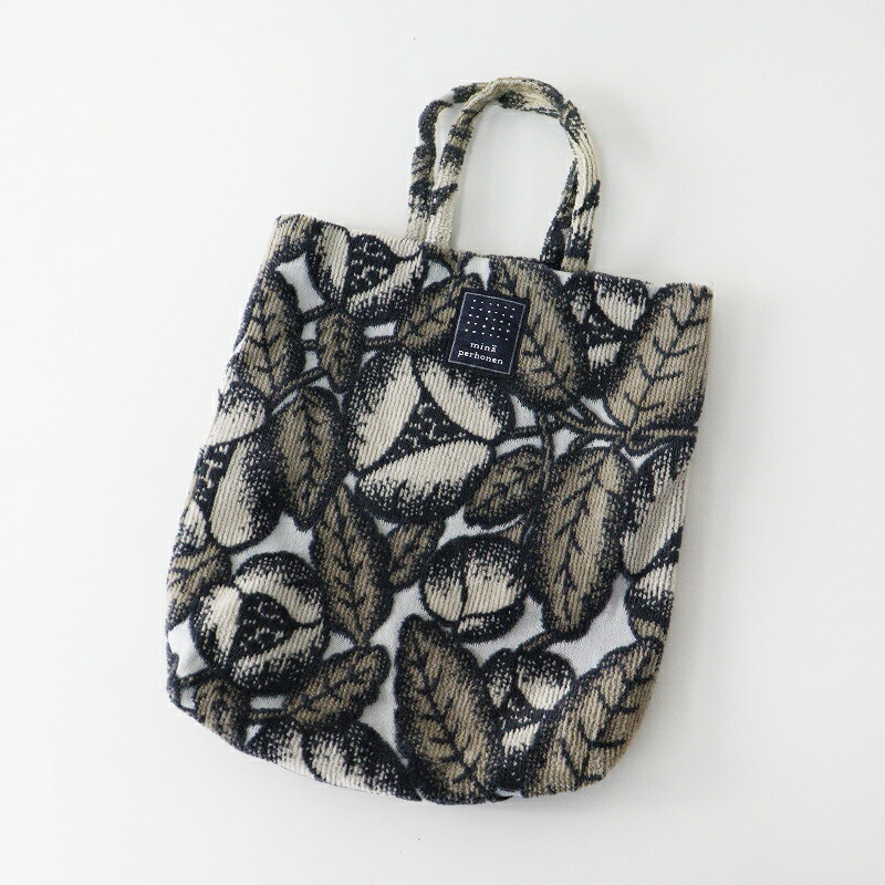 ミナペルホネン mina perhonen jardin toast bag＼薄墨色 乾杯御徒面子 トートバッグ【2400014914863】【中古】