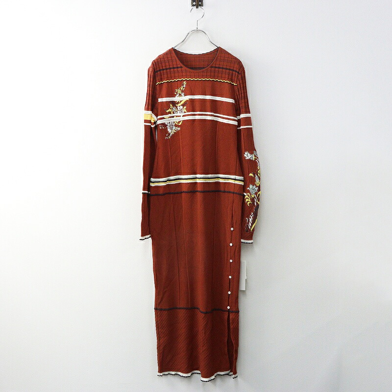 【期間限定価格】未使用 定価7.1万 25FW マメクロゴウチ Mame Kurogouchi Floral Motif Intarsia Knitted Dress ニットドレス 2|【2400014913385】【中古】|ブランド古着 買取販売 TRESOR