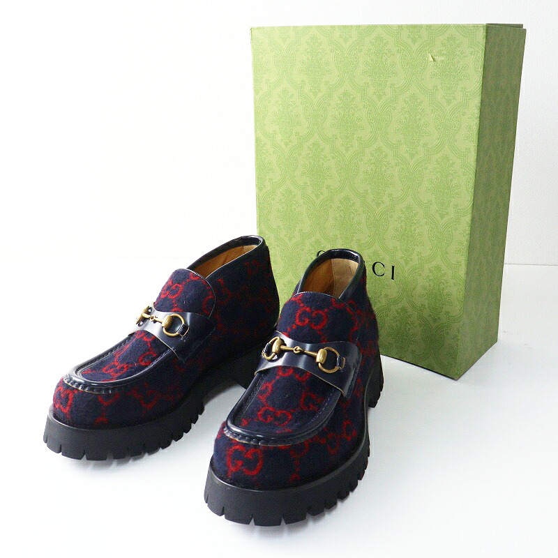 【継続期間制限事項必要経費】美品 メンズ グッチ GUCCI 598315 GGシマ 絨毛 導管ビット 置き目毛革 8.5(27.5糎好いかげんに)米国海軍/シューズ ロゴタイプ【2400014942798】【中古】 靴-ローファー