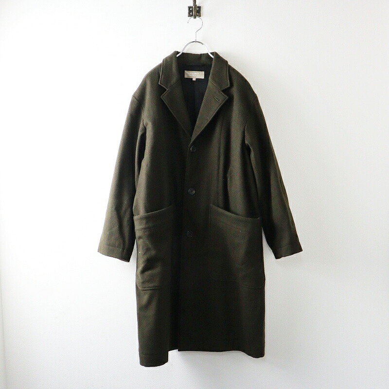美品 2022AW マーガレットハウエル MARGARET HOWELL DRY MELTON COAT 素っ気ない メルトン 厚地の外套 S｜カーキ系【2400014937992】【中古】