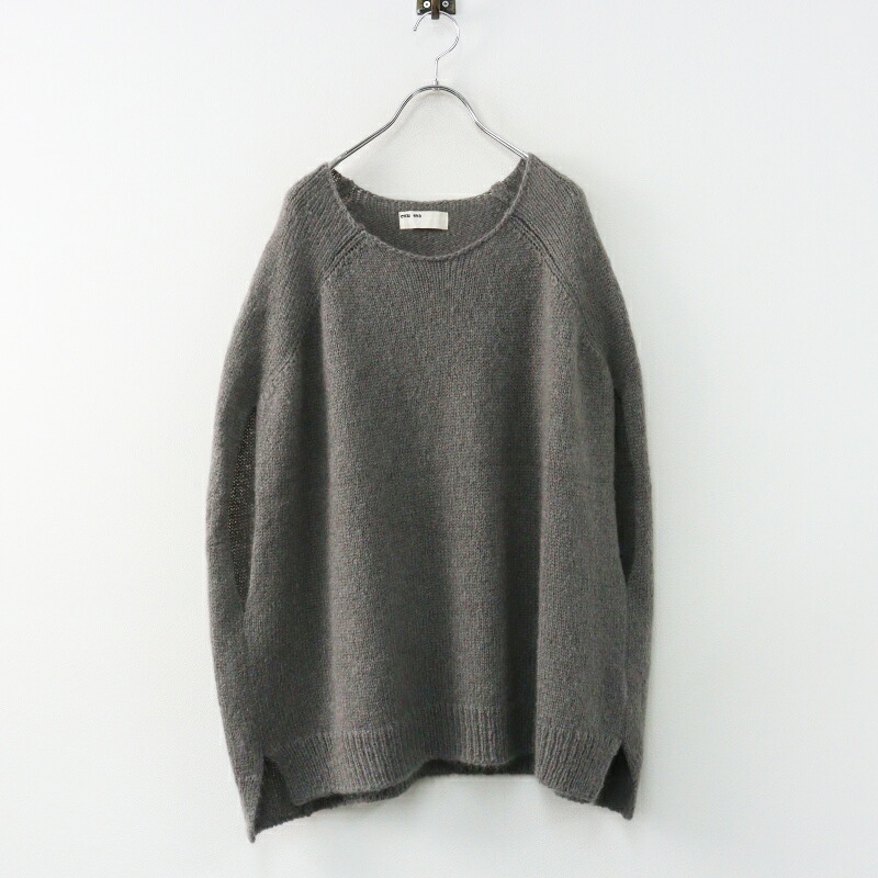 2023AW エヴァムエヴァ evam eva mohair lily poncho スーパーキッドモヘア リリーポンチョ 薄墨色┃編み物 トップス【2400014958485】【中古】