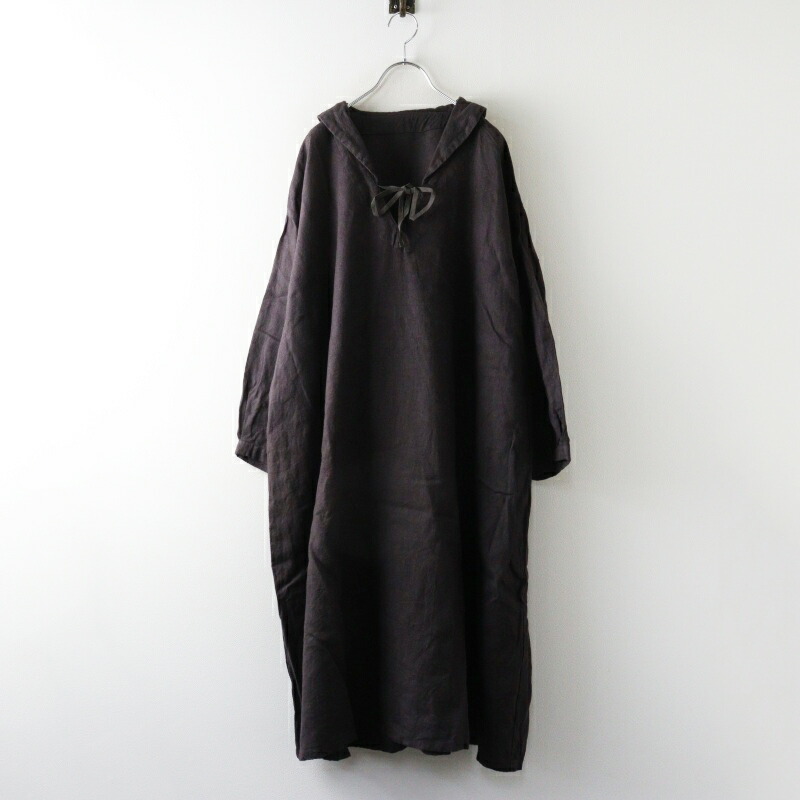 2023AAW ネスト衣装 nest Robe 起毛リネンプチセーラースモックワンピースリネンワンピース F｜濃灰色薄墨色【2400014961744】【中古】