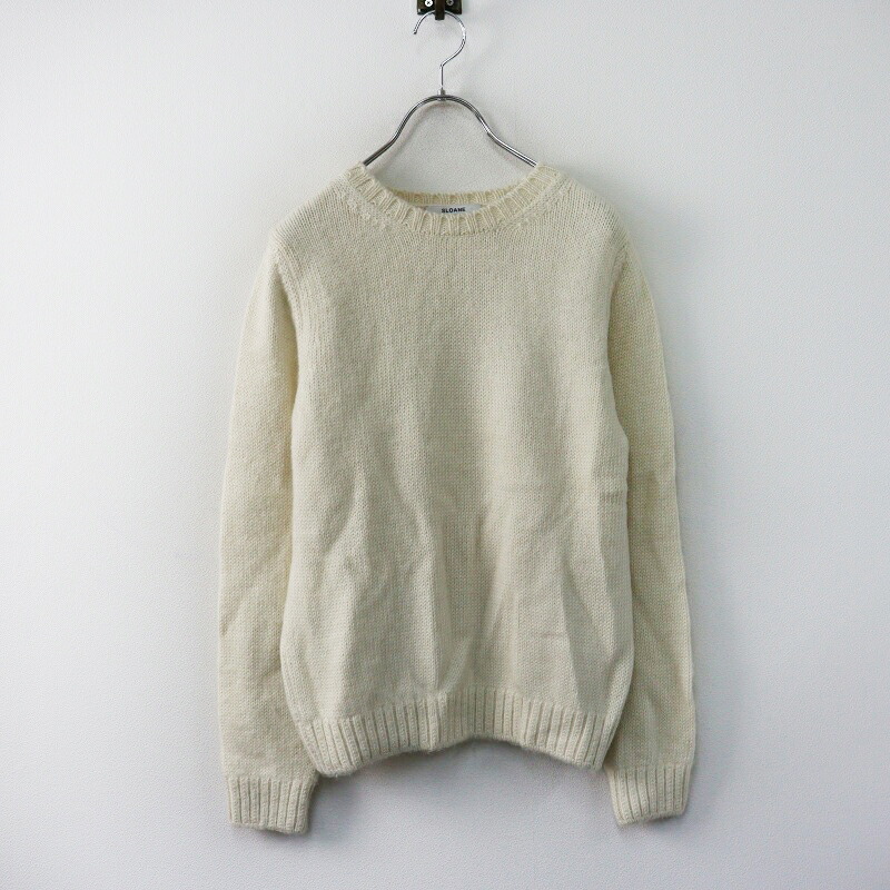 スローン SLOANE アルパカクルーネックニットプルオーバー＼象牙色 スウェーター 【2400014936926】【中古】