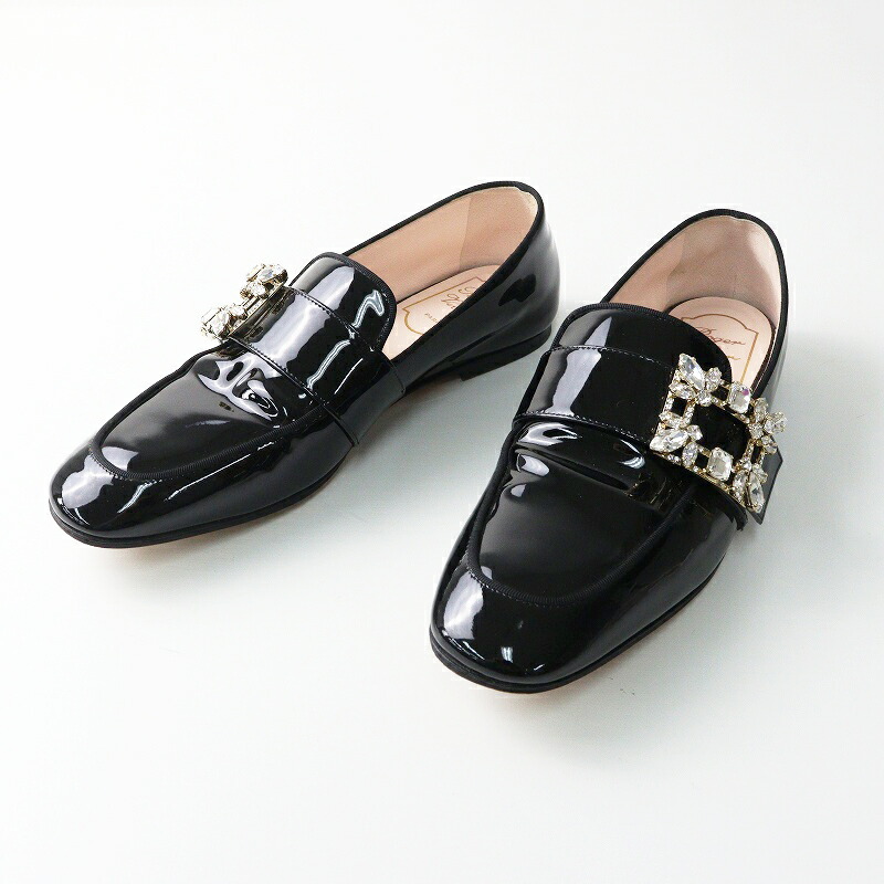 【継続期間制限事項通貨価値】ロジェヴィヴィエ Roger Vivier Mini Broche ブロッシュ ミニバックル 専売特許なめし革 置き目毛皮  36.5/約23.5糎┃//【2400014841718】【中古】