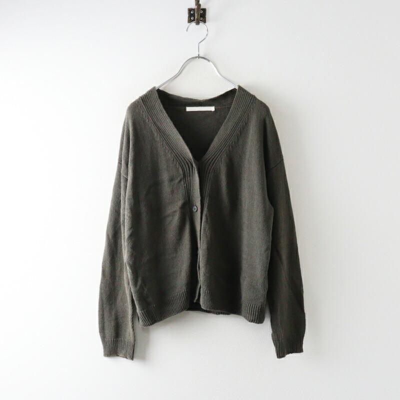 通貨価値28600円 2025SS エヴァムエヴァ evam eva linen cotton cardigan リネン綿織物 ジレー M 薄墨色／【2400014971118】【中古】