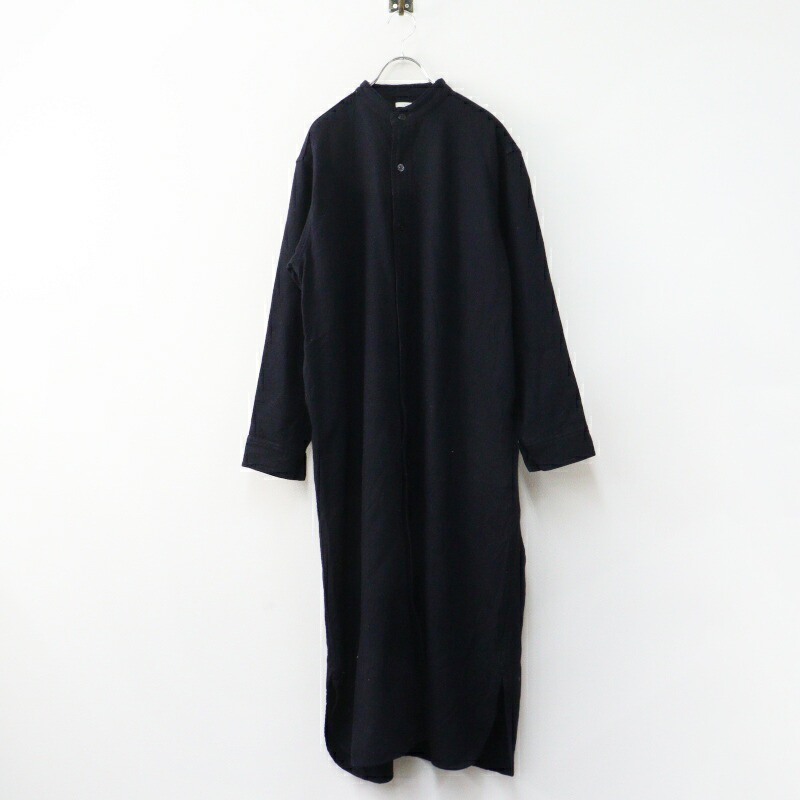 通貨価値39600円 2022AW リノ LENO CPO SHIRT DRESS シーピーオーシャツドレス 羊毛 船掛かり名取り草 1 黒いこと／【2400014961928】【中古】