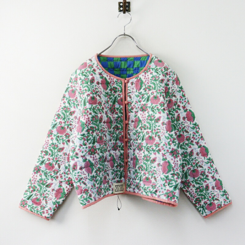 【継続期間制限事項通貨価値】美品 ロンハーマン扱 エスゼット SZ Blockprints QUILTED JACKET CHECK リバーシブルキルティングジャケット┃花柄【2400014960471】【中古】