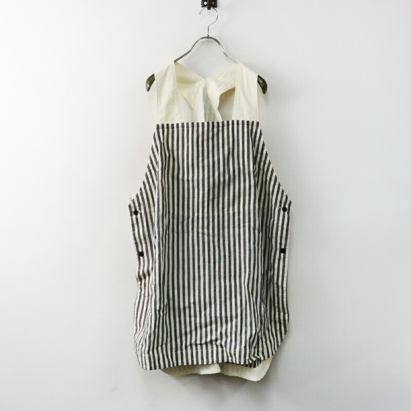 美品 今季 26SS フィルマム FIRMUM ガラシー 綿織物リネン 縞模様 シーチング 前垂れより良い ナチュ×黒いこと／【2400014977967】【中古】