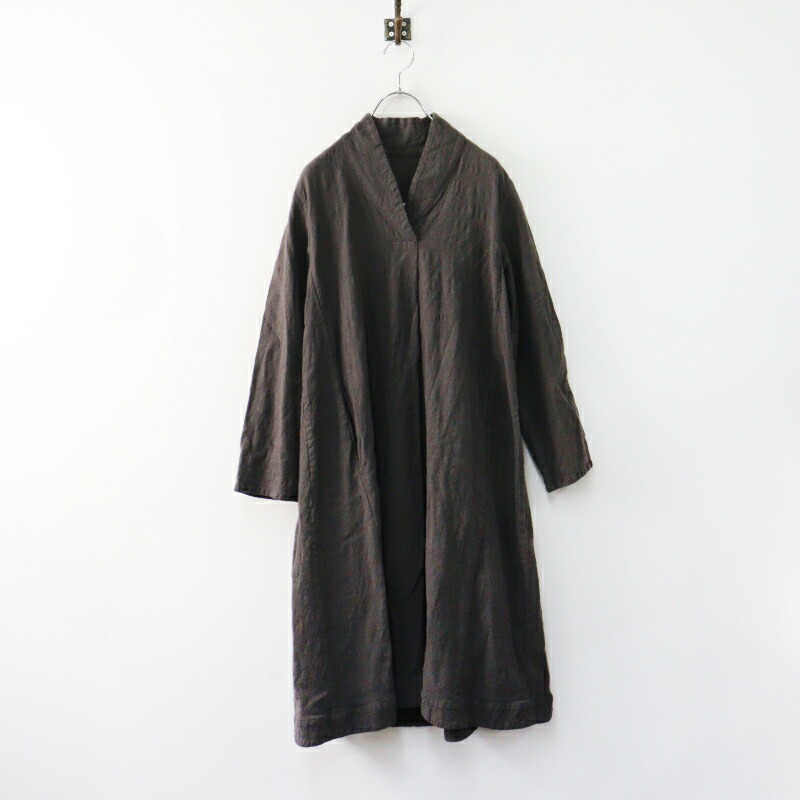 【継続期間制限事項通貨価値】美品 2023 キタン quitan 羊毛リネン 肩かけ色合い ロング衣装 0 赤銅色／トップス 太陽フレア【2400014977806】【中古】