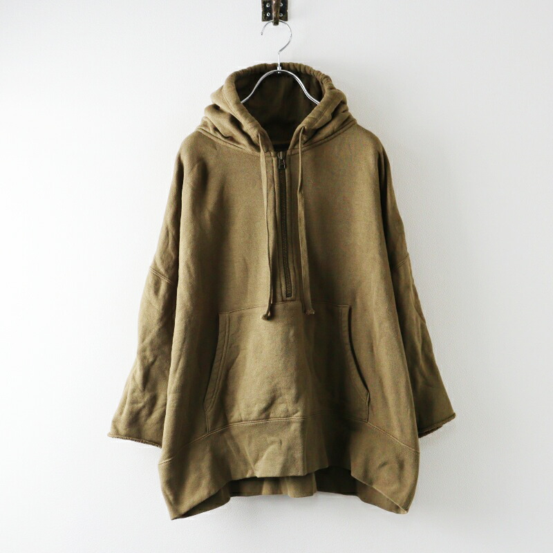 2025AW エーピーストゥディオ AP STUDIO Wool Mix half zip Hoodie＼カーキ 綿織物羊毛 ハーフジップ フーディー 【2400014982671】【中古】
