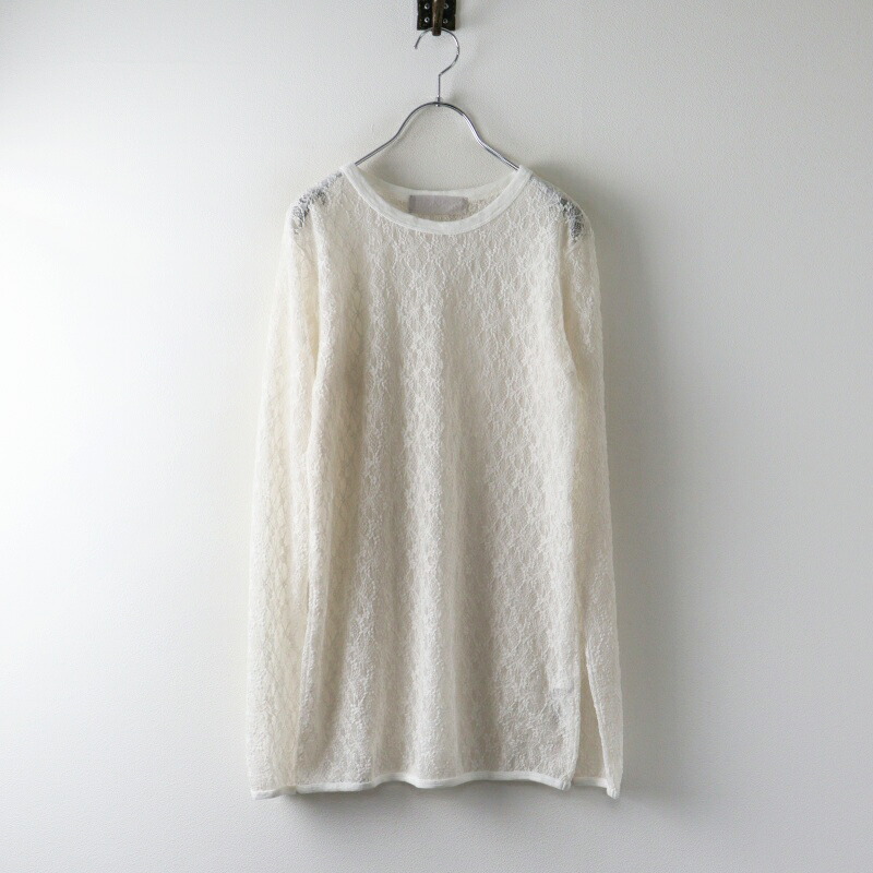 2026SS 一こま細工物 FRAMeWORK IRONING flower lace ロング捩り F｜象牙色 トップス ティーシャツ【2400014985917】【中古】