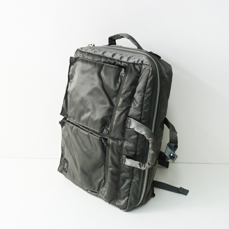 極美品 ボーイ PORTER TANKER 3WAY DOCUMENT BAG＼カーキ トートバッグ 背嚢 ショルダーバッグ ナイロン 油槽船【2400014988246】【中古】