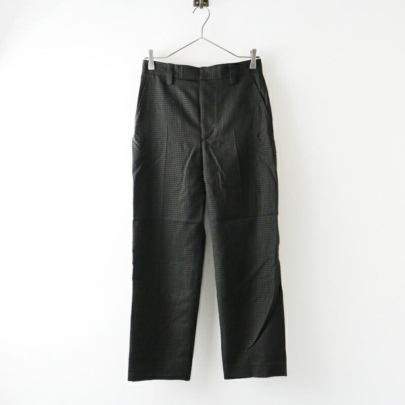美品 マーガレットハウエル MARGARET HOWELL GINGHAM WOOL TWILL ギンガムチェックウールパンツ 1 カーキ■【2400014993318】【中古】