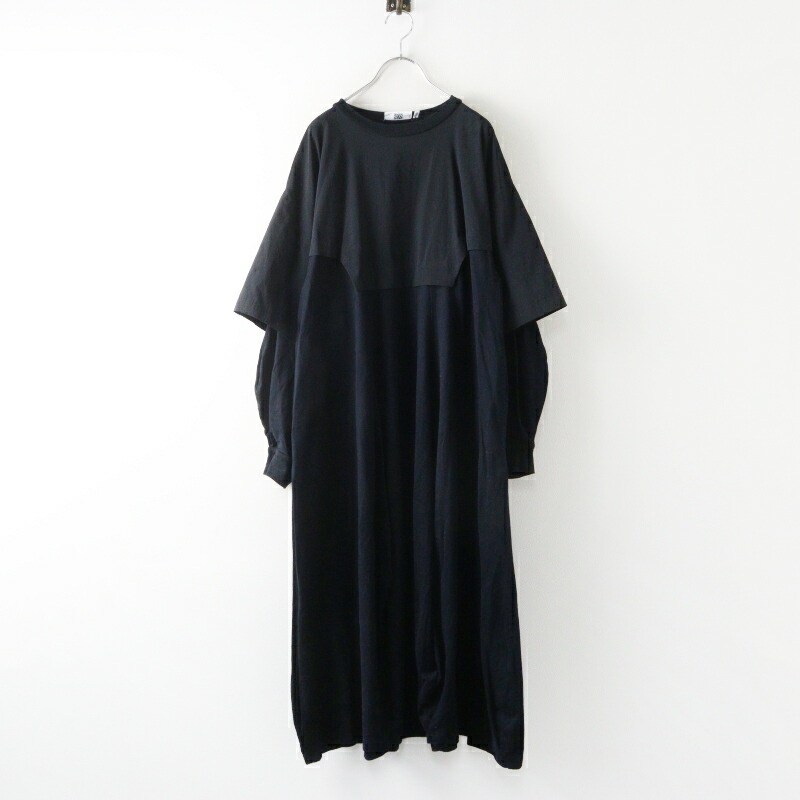 ナゴンスタンス nagonstans CO天竺 CUT combi dress M＼黒いこと 二人組 御召しもの 衣裳 異原料品 縛【2400015008554】【中古】