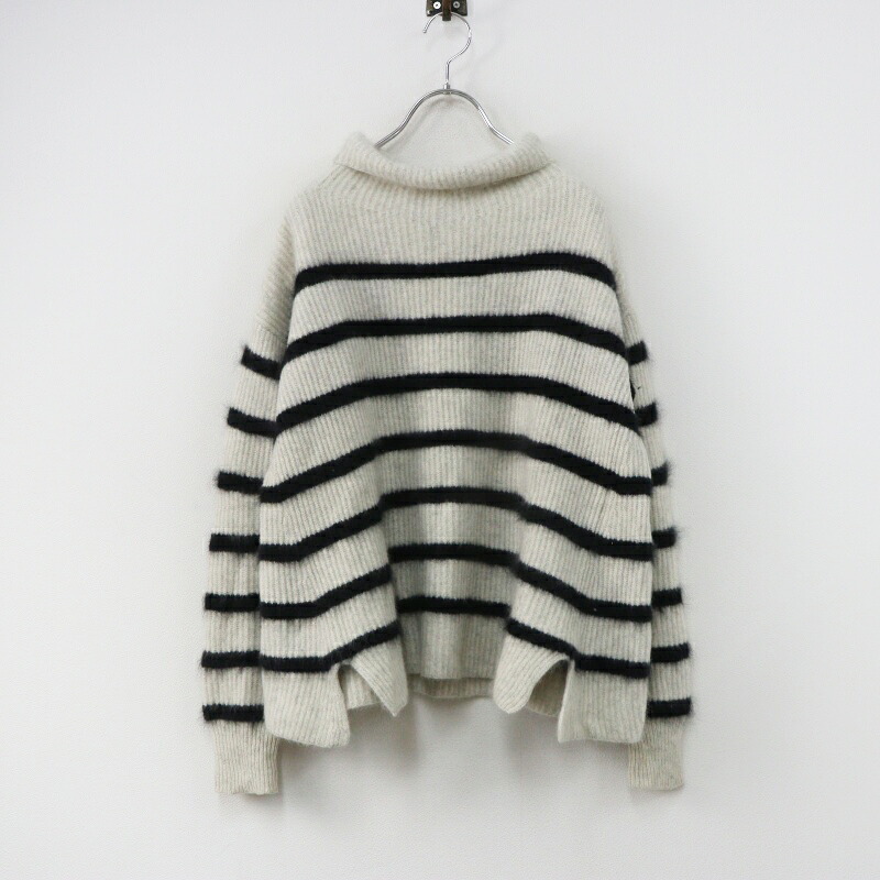 【期間限定価格】2024SS シーティープラージュ C.T.plage Raccoon oversized turtle neck プルオーバー 36 ライトグレー&times;ブラック／【2400015024370】【中古】｜ブランド古着 買取販売 TRESOR