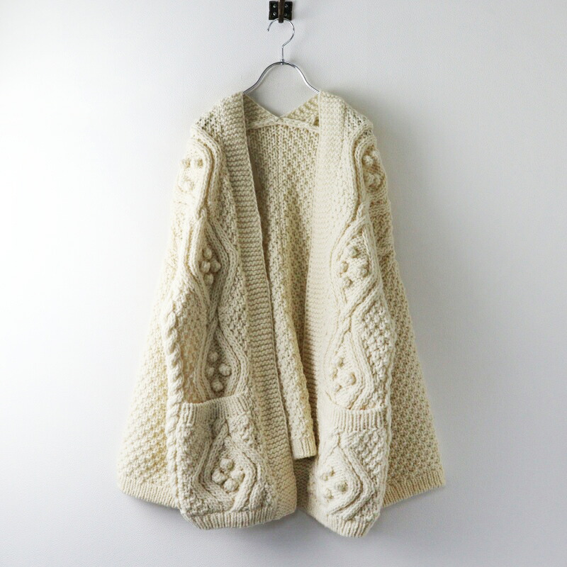 【期間限定価格】未使用 2023AW ネストローブ nest Robe ペルーニット ポップコーンケーブル カーディガン F|オフホワイト【2400015055961】【中古】|ブランド古着 買取販売 TRESOR