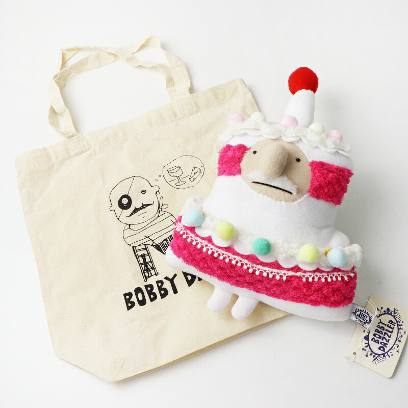 【期間限定価格】人気 ボビーダズラー BOBBY DAZZLER ケーキ おじさん ぬいぐるみ 一点物 ホワイト ┃トートバッグ付き【2400015037608】【中古】|ブランド古着 買取販売 TRESOR